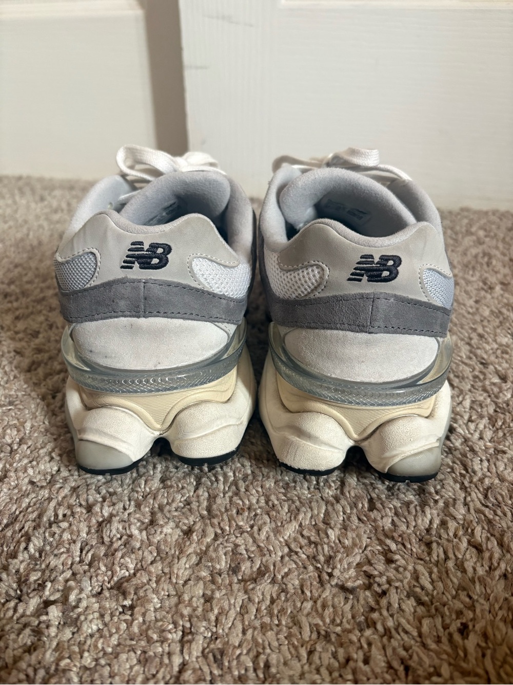 New Balance 9060 Sneakers Light Gray and Suede - Picture 5 of 8